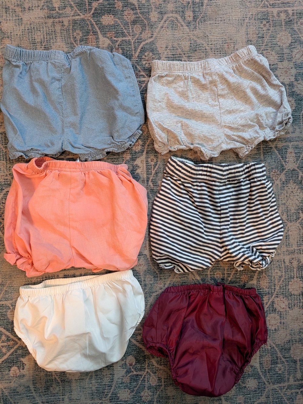 Baby Bloomer Shorts, Diaper Covers, Lot Of 6, Size 12m